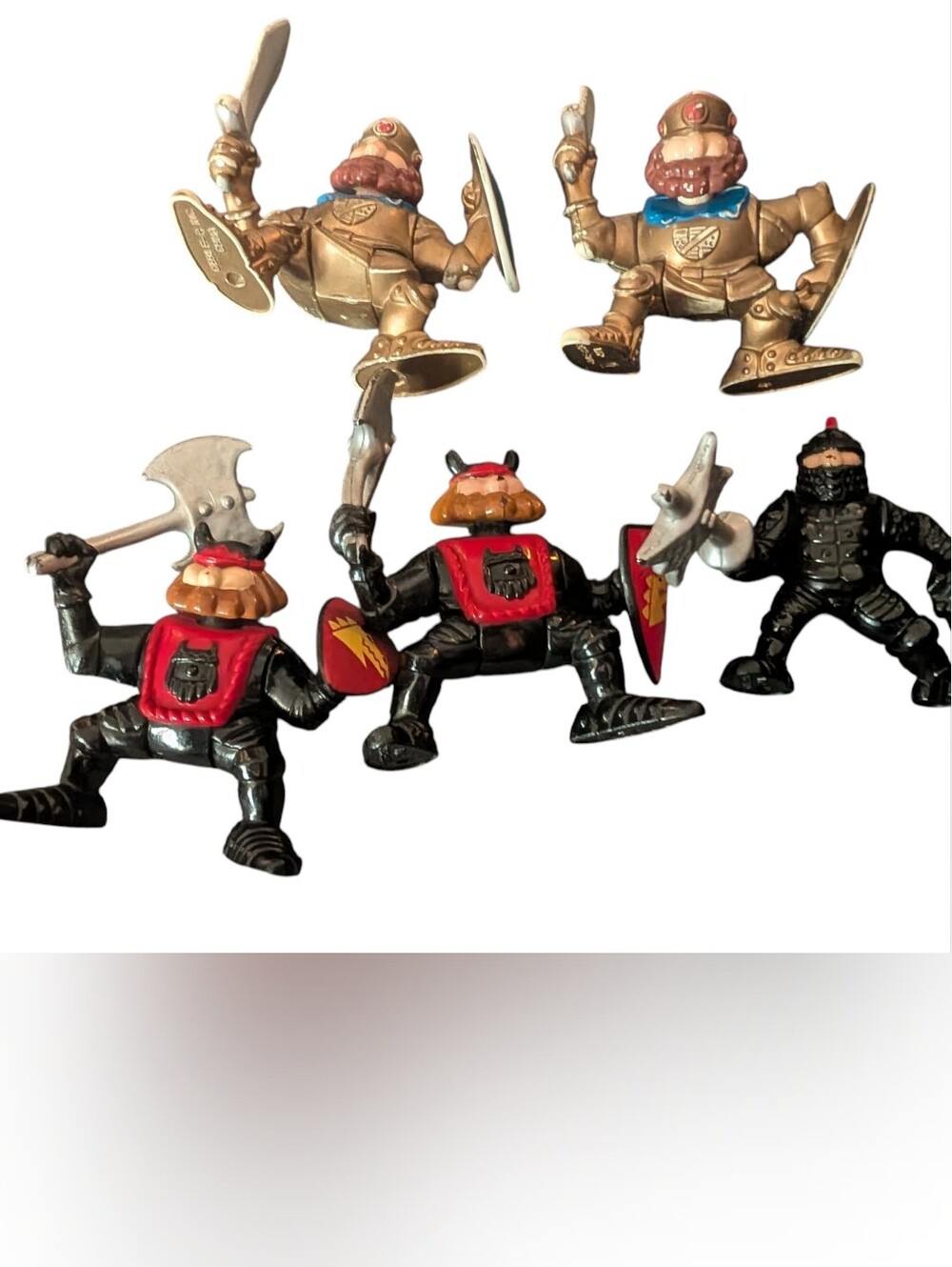 Vtg Fisher Price Great Adventures Castle Knights Lot of 5 Figures Gold & Black